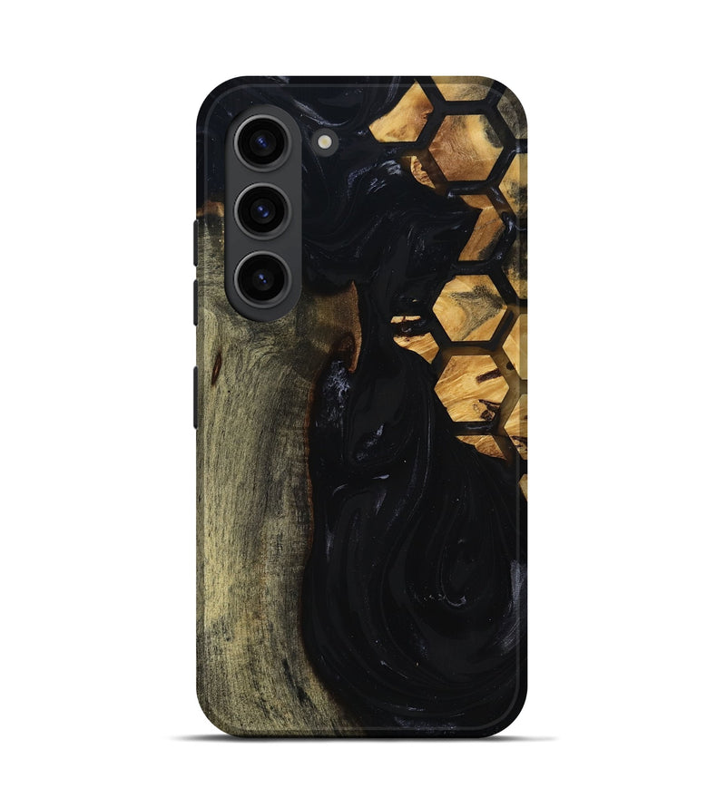 Galaxy S23 Wood Live Edge Phone Case - Shasta (Black & White, 817888)