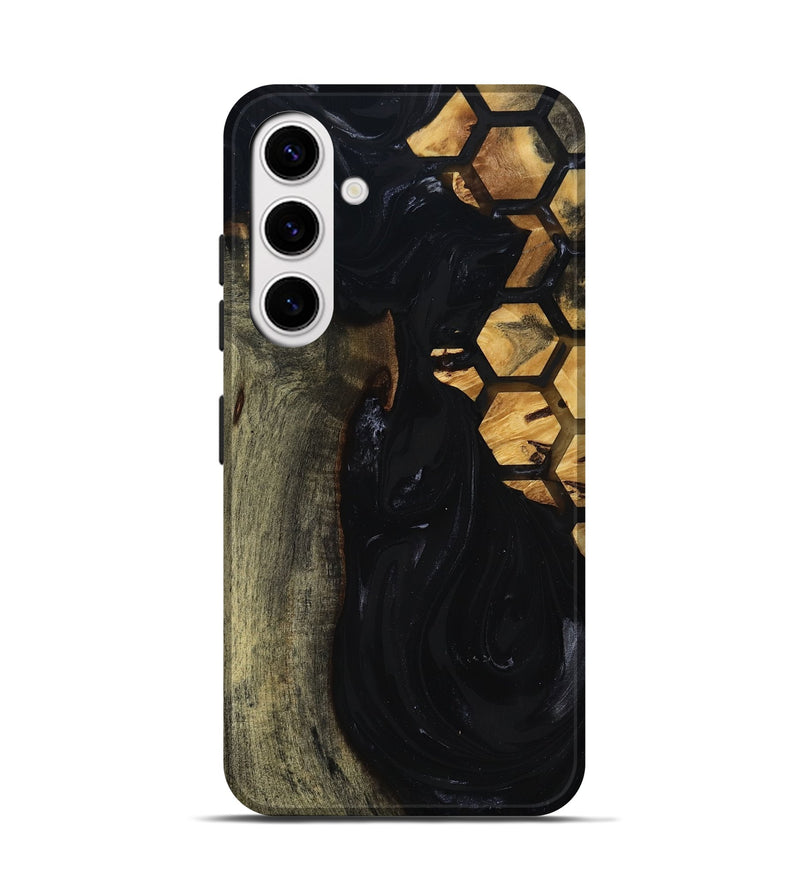 Galaxy S25 Wood Live Edge Phone Case - Shasta (Black & White, 817888)