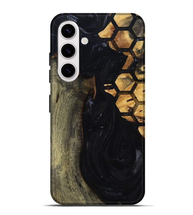 Galaxy S25 Plus Wood Live Edge Phone Case - Shasta (Black & White, 817888)