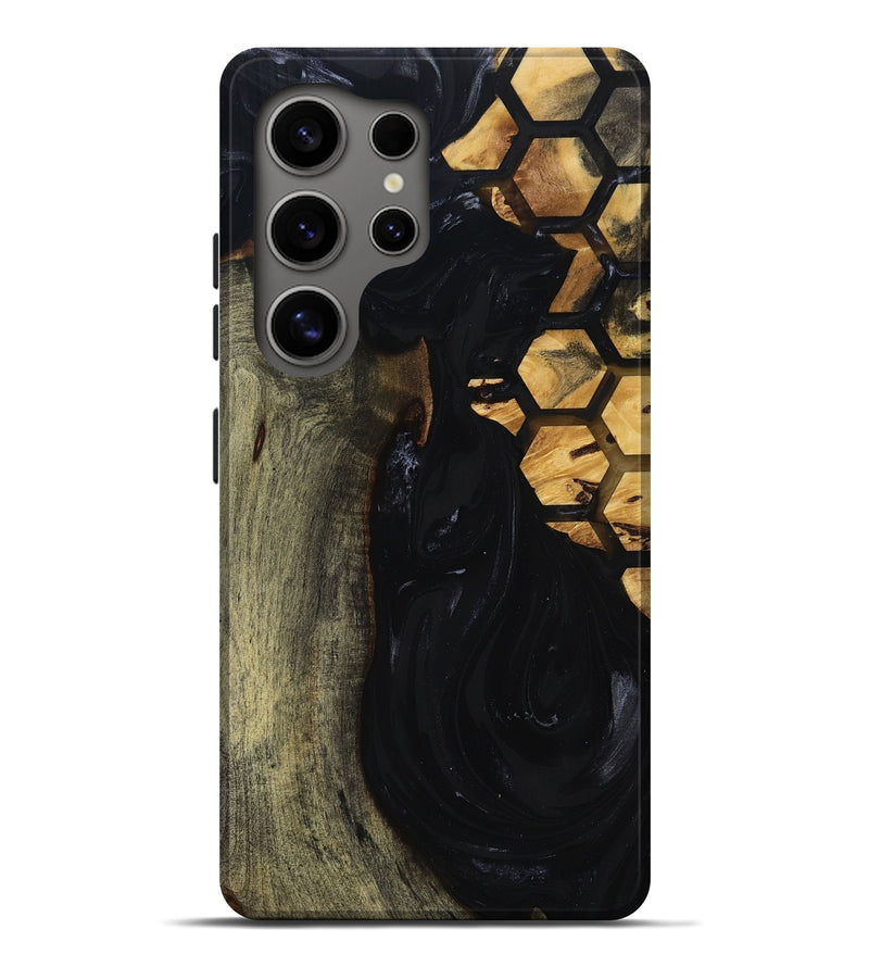 Galaxy S25 Ultra Wood Live Edge Phone Case - Shasta (Black & White, 817888)