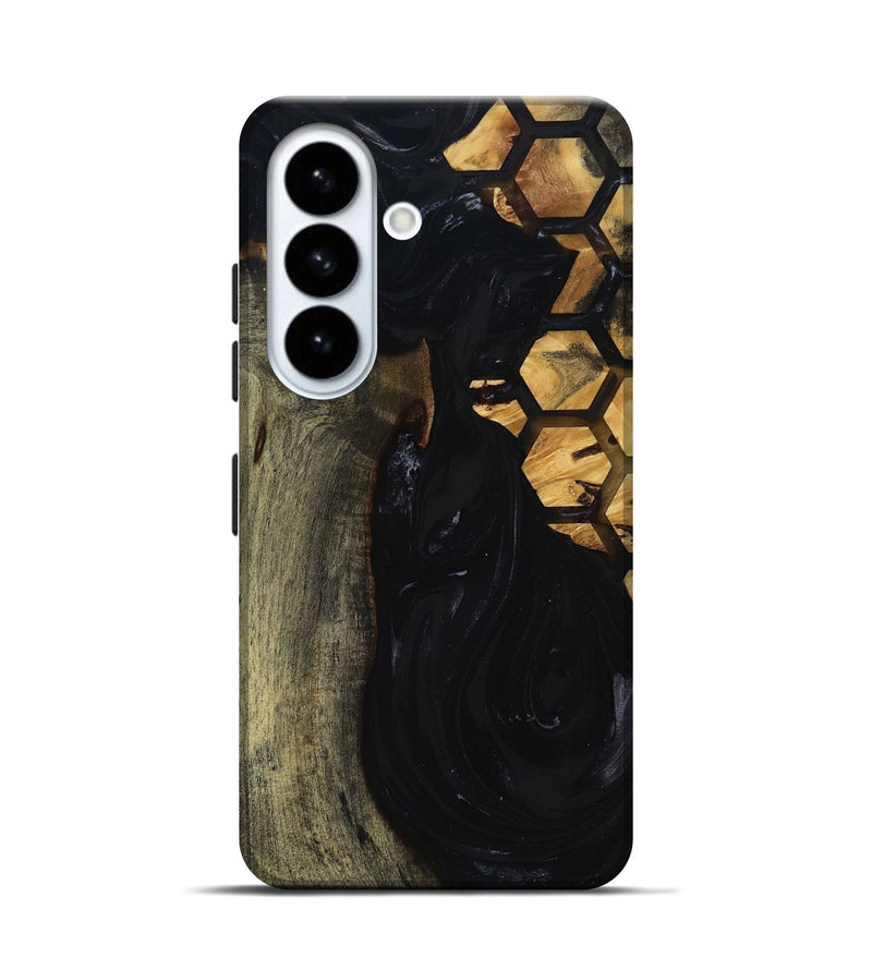Galaxy S26 Wood Live Edge Phone Case - Shasta (Black & White, 817888)