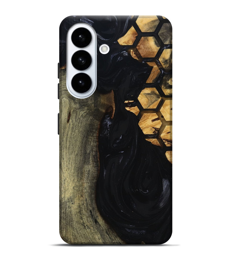 Galaxy S26 Plus Wood Live Edge Phone Case - Shasta (Black & White, 817888)