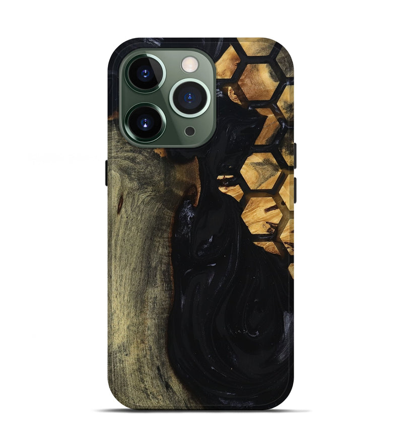 iPhone 13 Pro Wood Live Edge Phone Case - Shasta (Black & White, 817888)