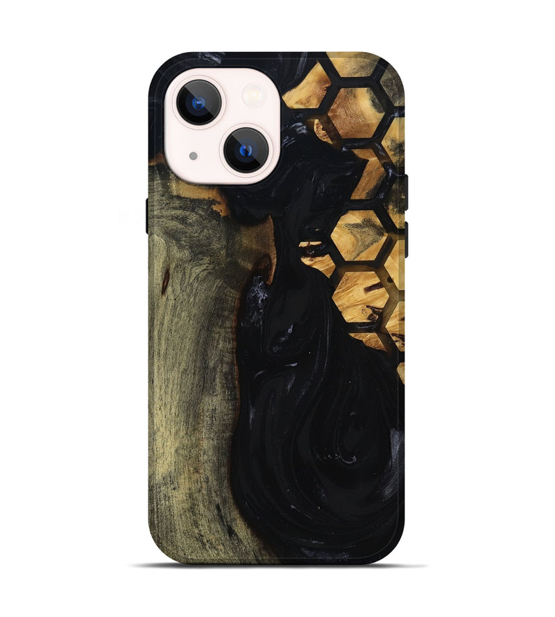 iPhone 14 Wood Live Edge Phone Case - Shasta (Black & White, 817888)
