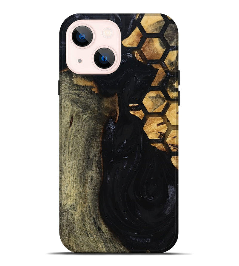 iPhone 14 Plus Wood Live Edge Phone Case - Shasta (Black & White, 817888)