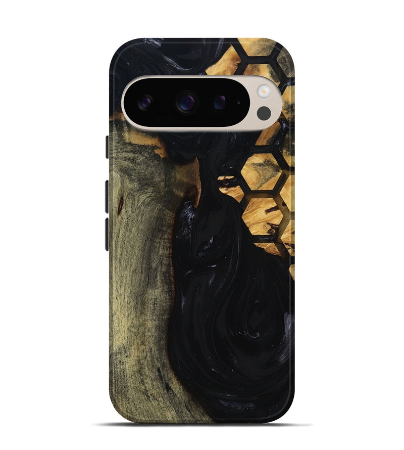 Pixel 9 Wood Live Edge Phone Case - Shasta (Black & White, 817888)