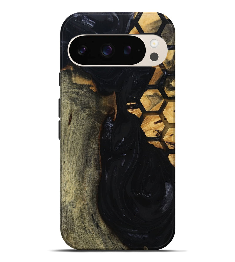 Pixel 9 Pro XL Wood Live Edge Phone Case - Shasta (Black & White, 817888)