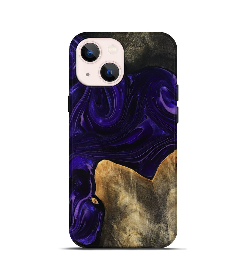 iPhone 13 mini Wood Live Edge Phone Case - Rosia (Purple, 817889)