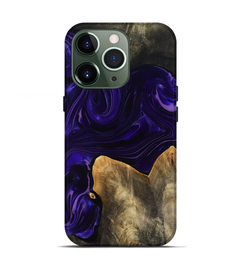 iPhone 13 Pro Wood Live Edge Phone Case - Rosia (Purple, 817889)
