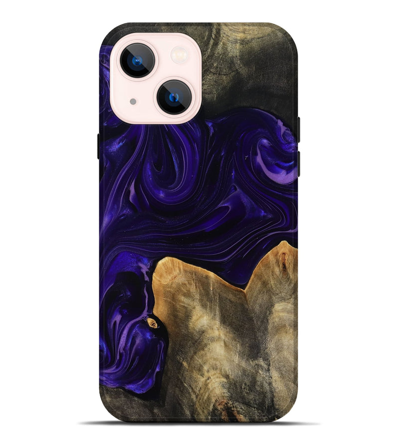 iPhone 14 Plus Wood Live Edge Phone Case - Rosia (Purple, 817889)