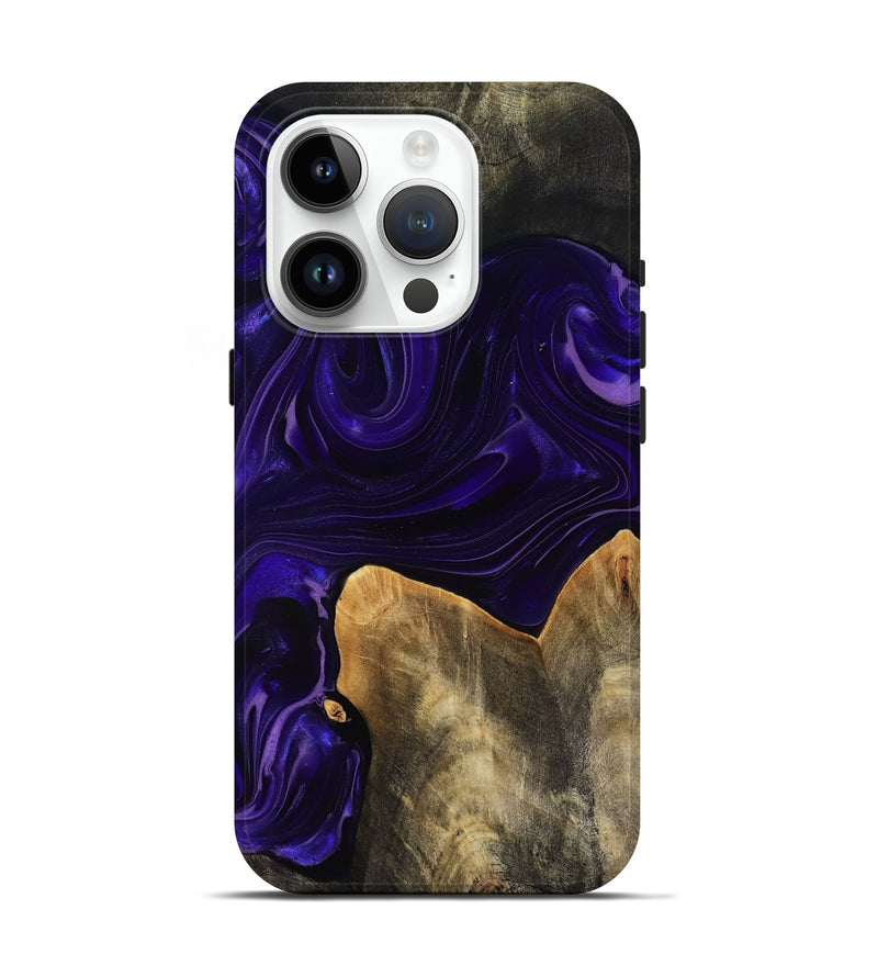 iPhone 15 Pro Wood Live Edge Phone Case - Rosia (Purple, 817889)