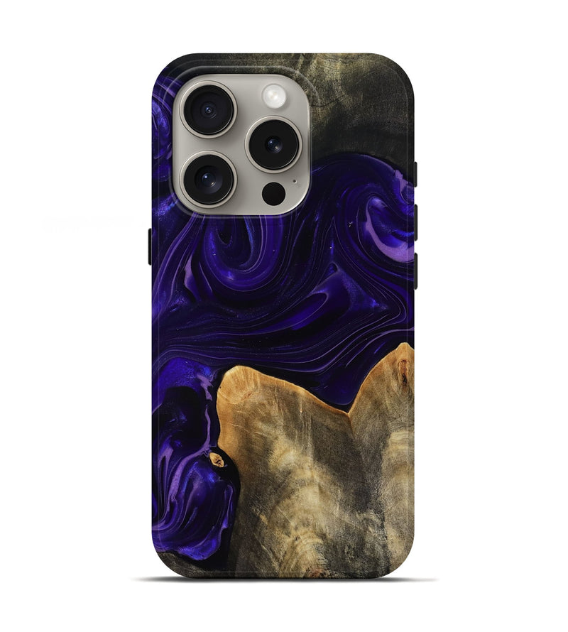 iPhone 16 Pro Wood Live Edge Phone Case - Rosia (Purple, 817889)