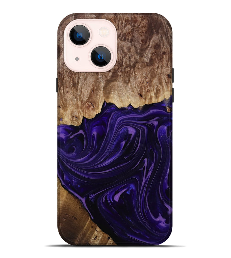 iPhone 14 Plus Wood Live Edge Phone Case - Madyson (Purple, 817890)