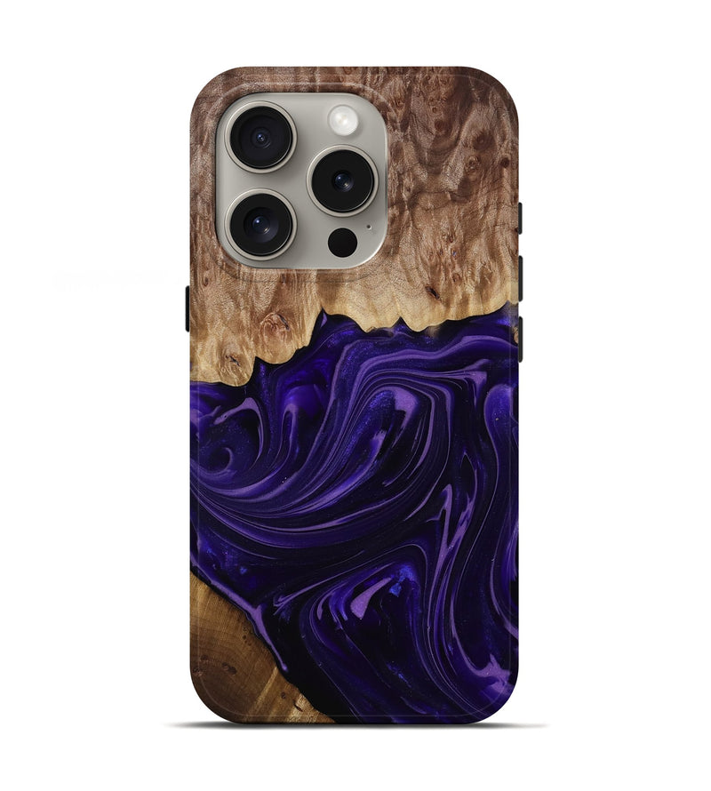 iPhone 16 Pro Wood Live Edge Phone Case - Madyson (Purple, 817890)