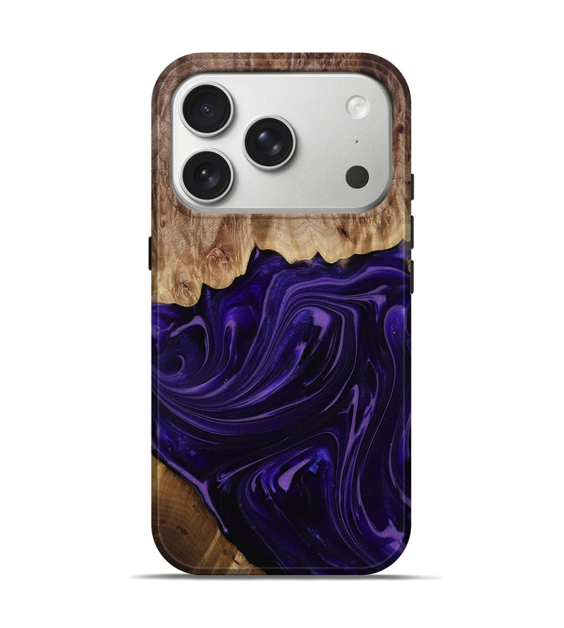 iPhone 17 Pro Wood Live Edge Phone Case - Madyson (Purple, 817890)