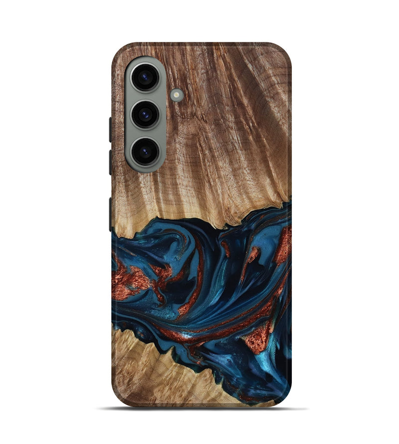 Galaxy S24 Wood Live Edge Phone Case - Alissa (Teal & Gold, 817892)