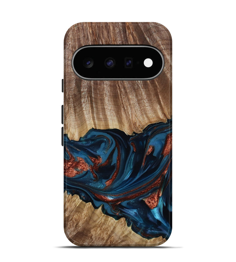 Pixel 11 Wood Live Edge Phone Case - Alissa (Teal & Gold, 817892)
