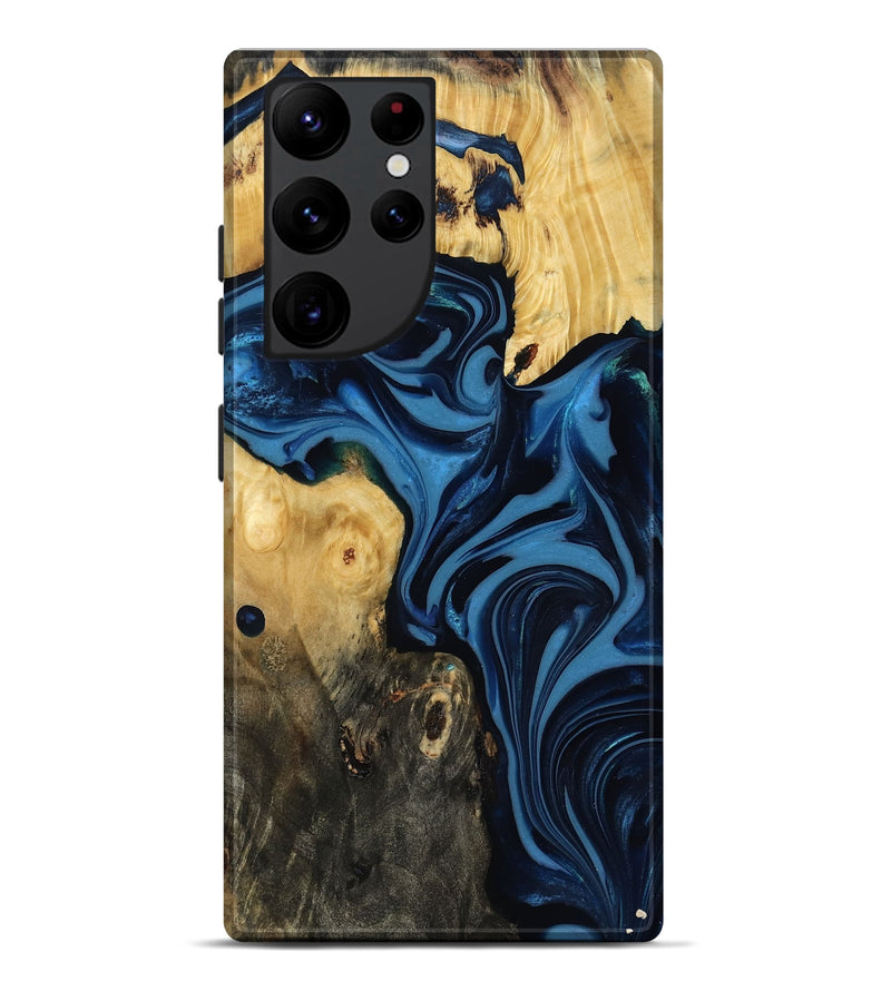 Galaxy S22 Ultra Wood Live Edge Phone Case - Carey (Blue, 817894)