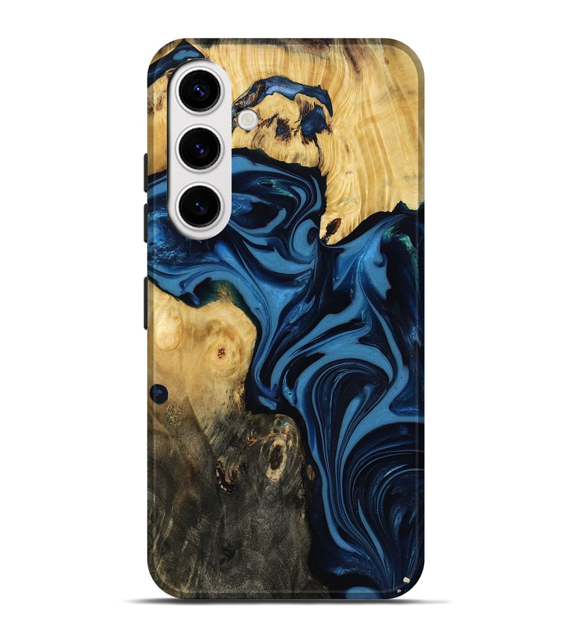 Galaxy S25 Plus Wood Live Edge Phone Case - Carey (Blue, 817894)