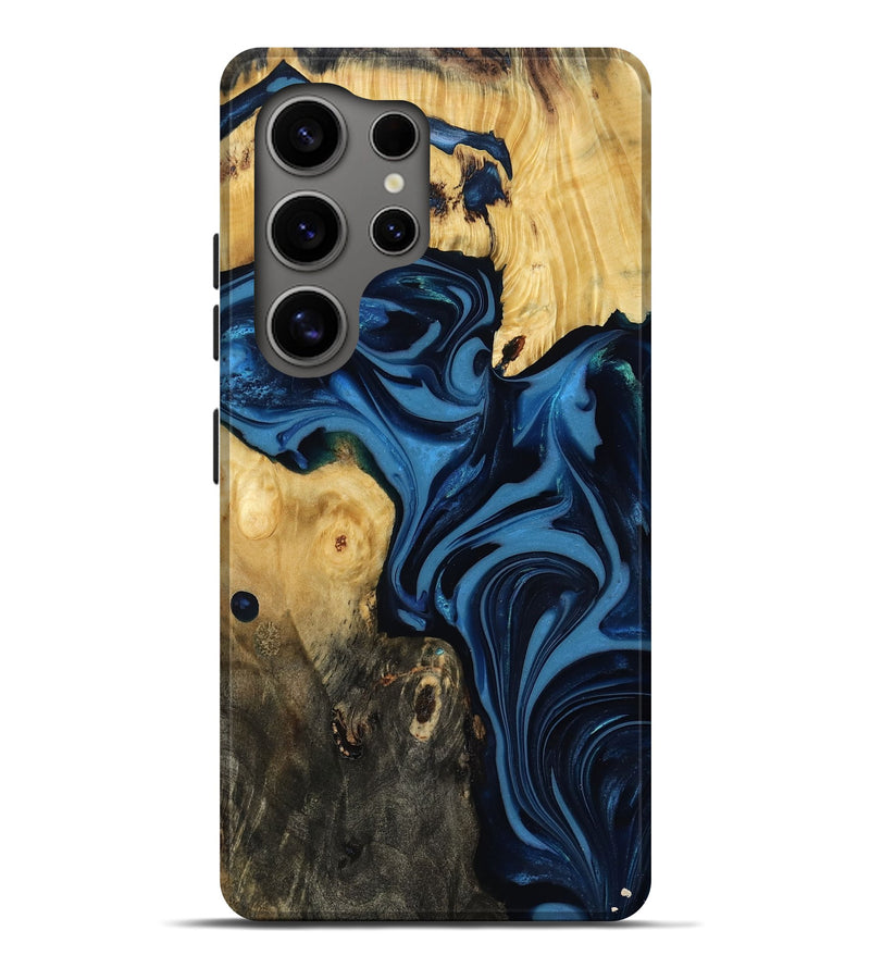 Galaxy S25 Ultra Wood Live Edge Phone Case - Carey (Blue, 817894)