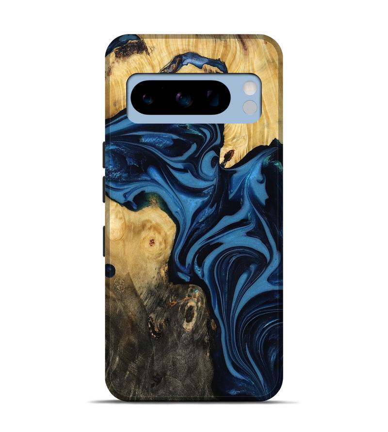Pixel 8 Pro Wood Live Edge Phone Case - Carey (Blue, 817894)