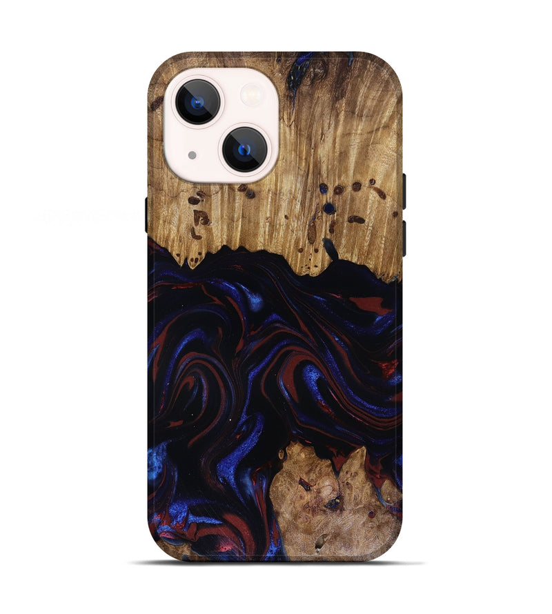 iPhone 13 Wood Live Edge Phone Case - Frances (Red, 817905)