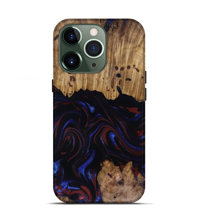 iPhone 13 Pro Wood Live Edge Phone Case - Frances (Red, 817905)