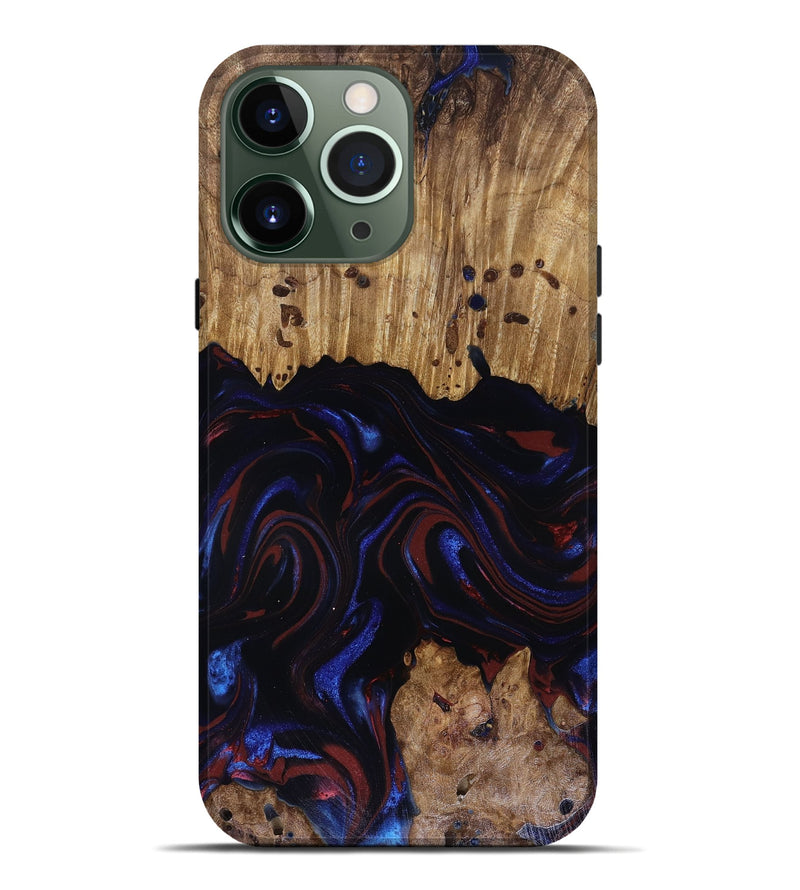 iPhone 13 Pro Max Wood Live Edge Phone Case - Frances (Red, 817905)