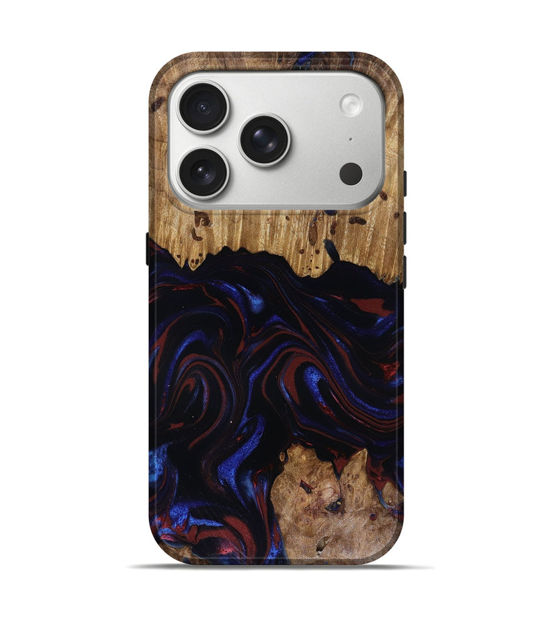 iPhone 17 Pro Wood Live Edge Phone Case - Frances (Red, 817905)