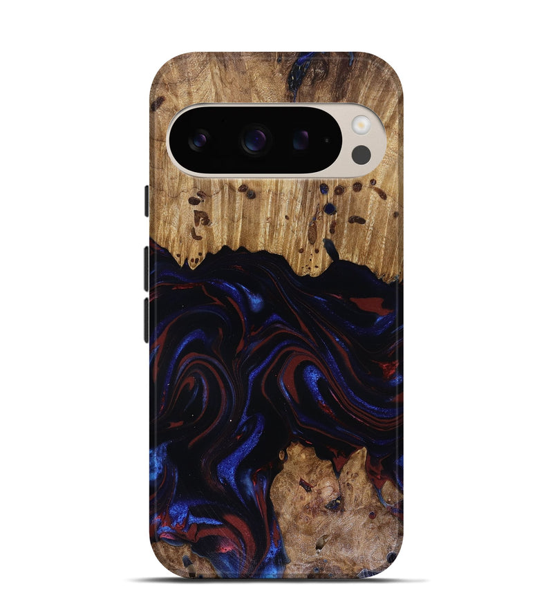Pixel 9 Pro Wood Live Edge Phone Case - Frances (Red, 817905)
