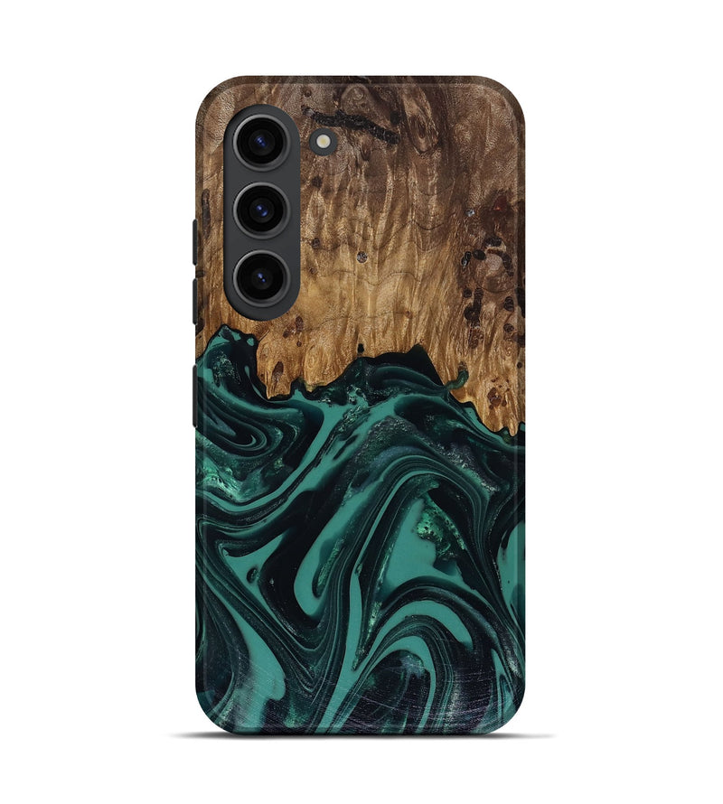Galaxy S23 Wood Live Edge Phone Case - Calista (Green, 817906)