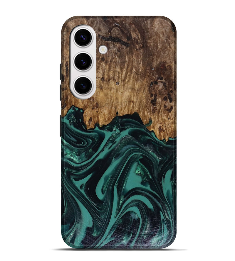 Galaxy S25 Plus Wood Live Edge Phone Case - Calista (Green, 817906)