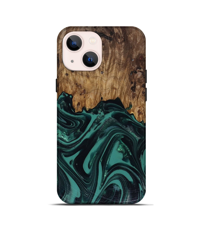 iPhone 13 mini Wood Live Edge Phone Case - Calista (Green, 817906)