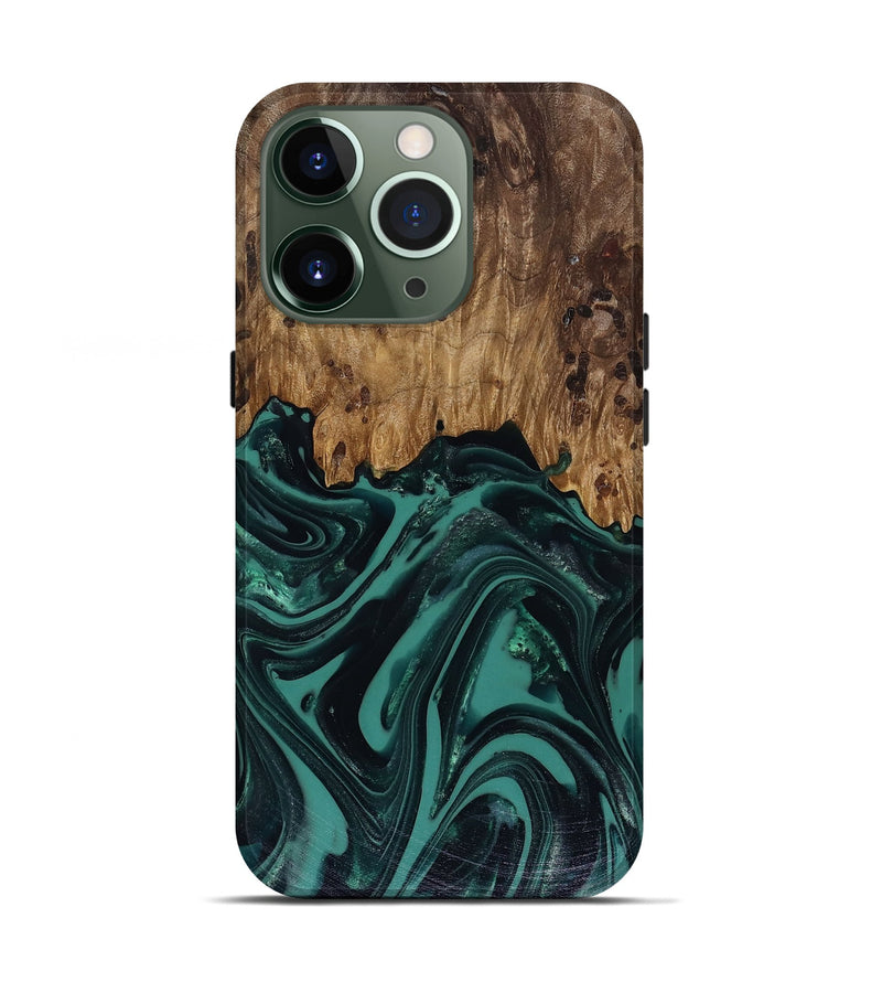 iPhone 13 Pro Wood Live Edge Phone Case - Calista (Green, 817906)