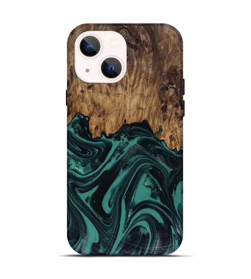iPhone 14 Wood Live Edge Phone Case - Calista (Green, 817906)