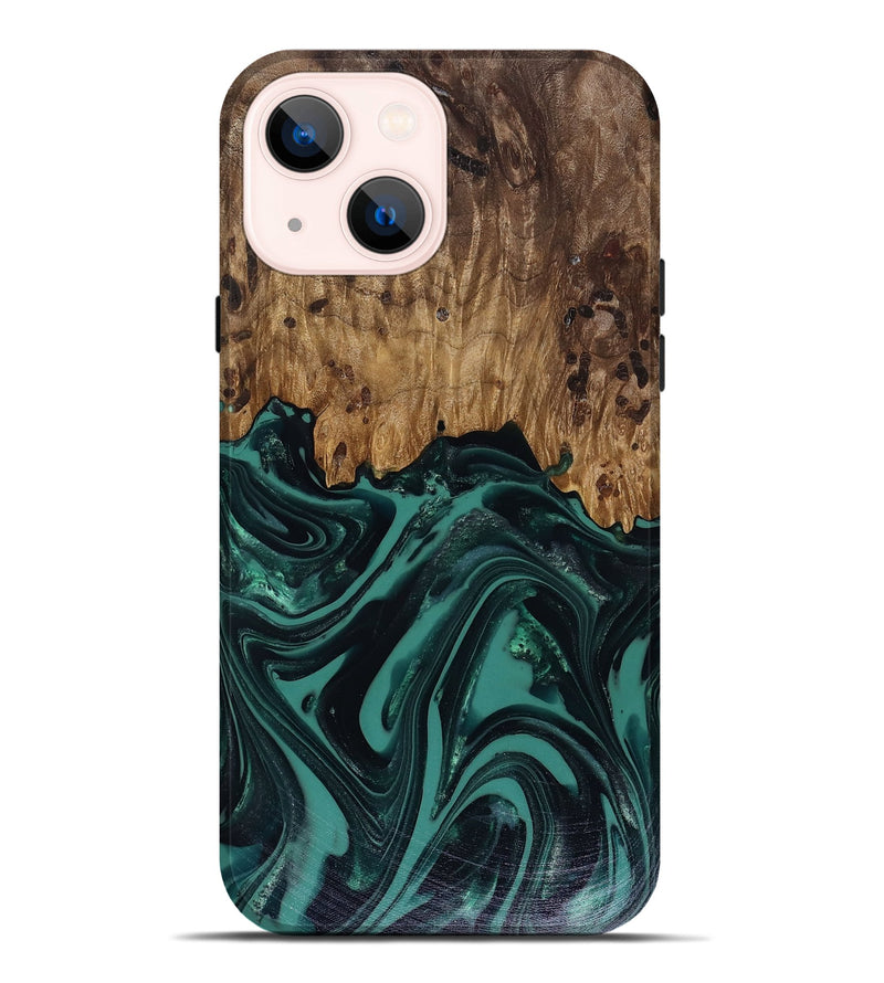 iPhone 14 Plus Wood Live Edge Phone Case - Calista (Green, 817906)
