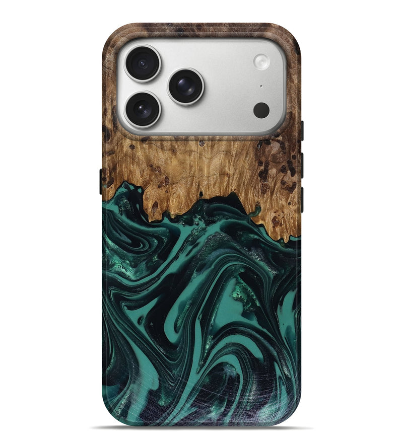 iPhone 17 Pro Max Wood Live Edge Phone Case - Calista (Green, 817906)