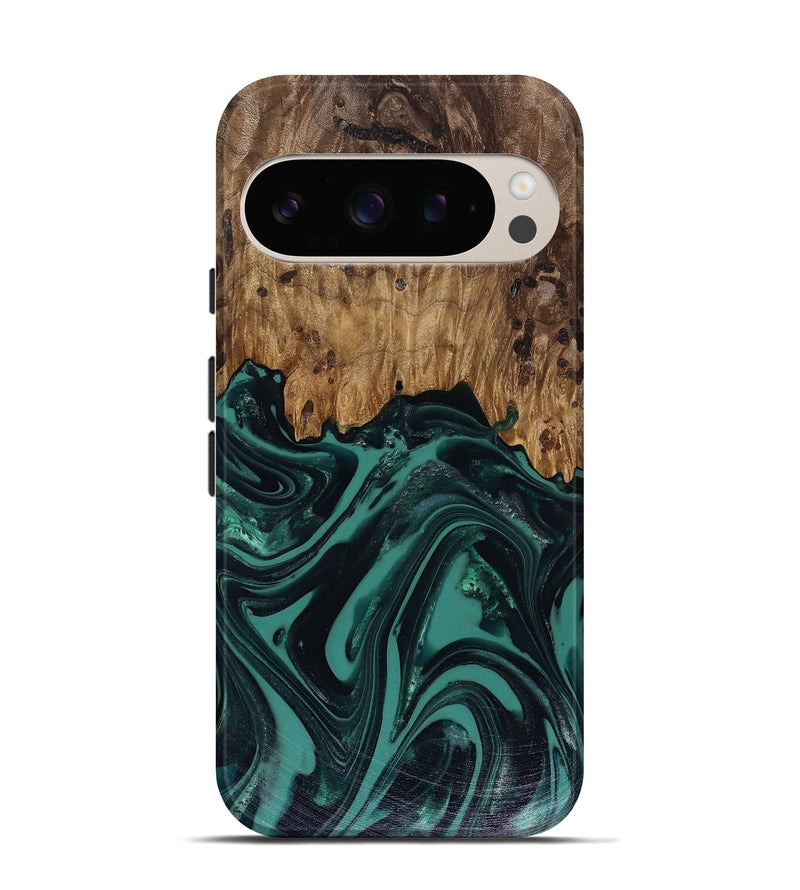 Pixel 10 Pro Wood Live Edge Phone Case - Calista (Green, 817906)
