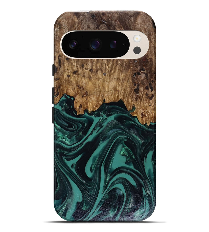 Pixel 10 Pro XL Wood Live Edge Phone Case - Calista (Green, 817906)