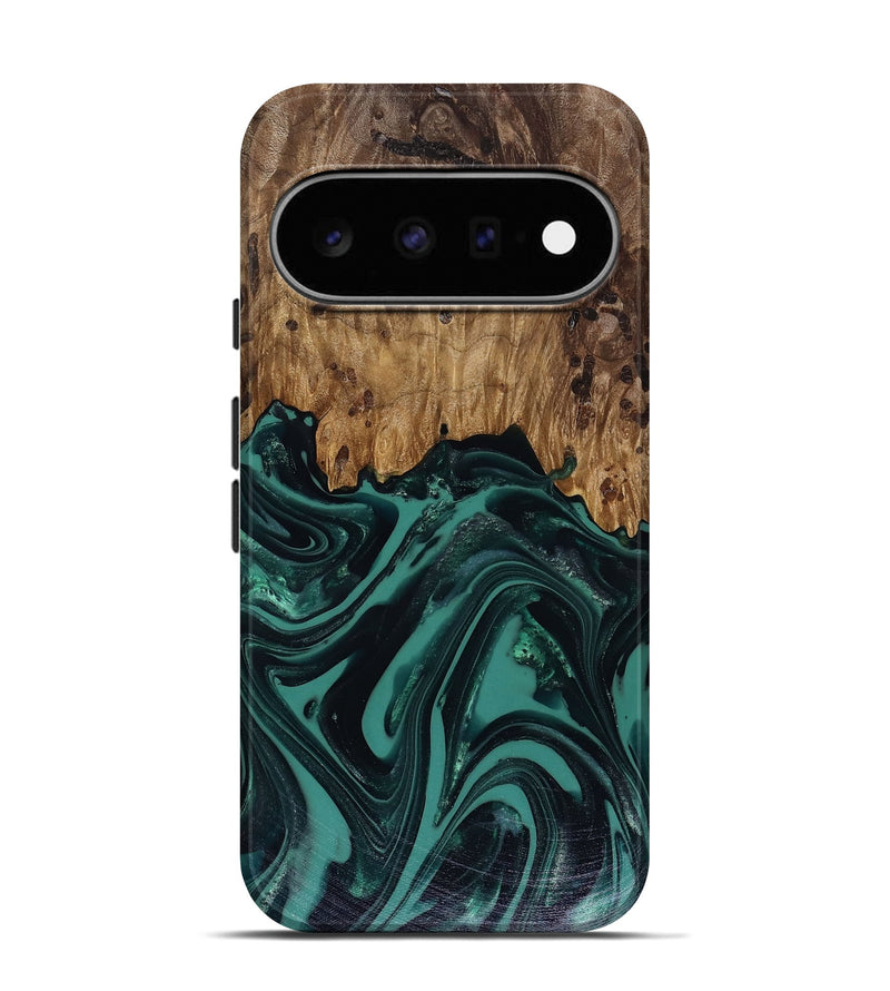 Pixel 11 Pro Wood Live Edge Phone Case - Calista (Green, 817906)