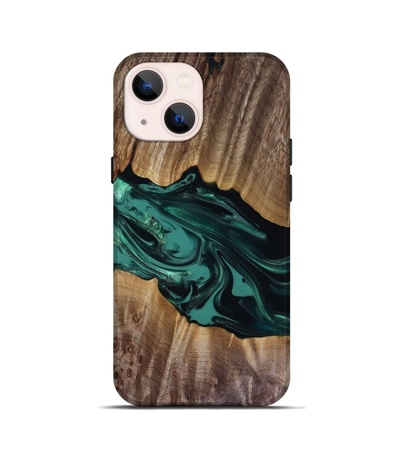 iPhone 13 mini Wood Live Edge Phone Case - Wendy (Green, 817911)