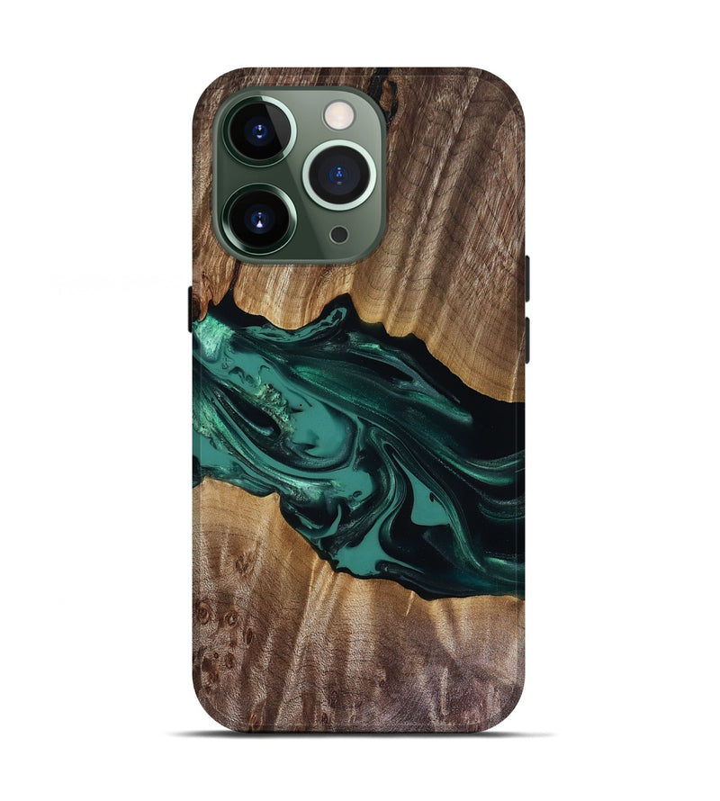 iPhone 13 Pro Wood Live Edge Phone Case - Wendy (Green, 817911)