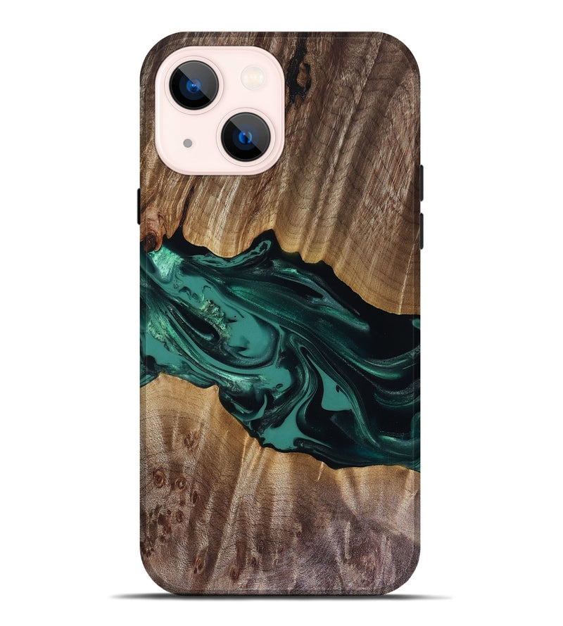 iPhone 14 Plus Wood Live Edge Phone Case - Wendy (Green, 817911)