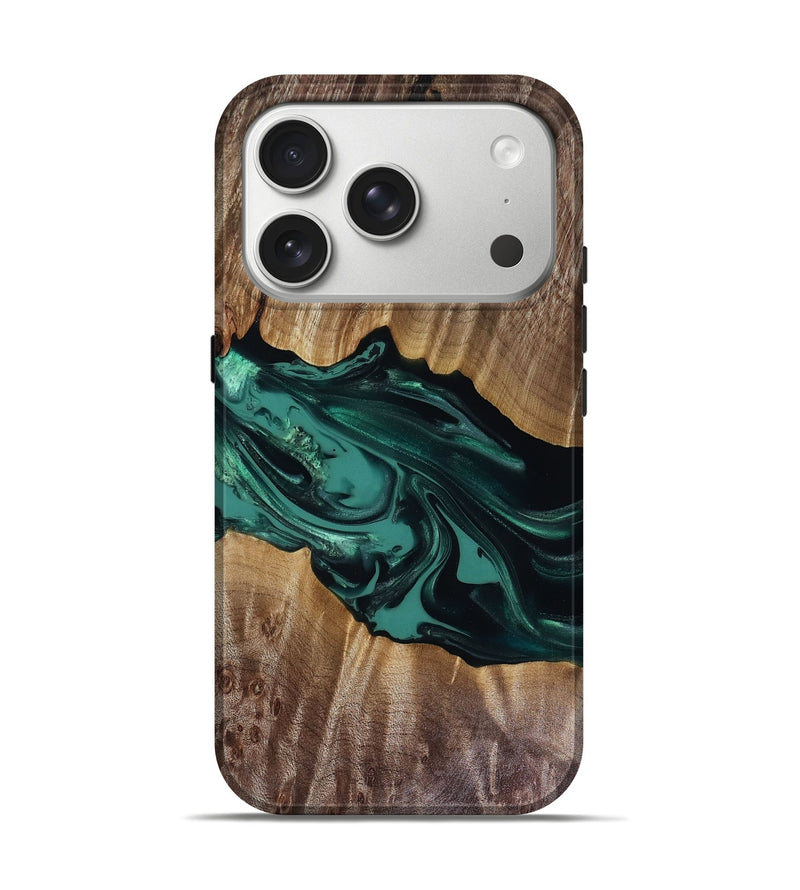 iPhone 17 Pro Wood Live Edge Phone Case - Wendy (Green, 817911)