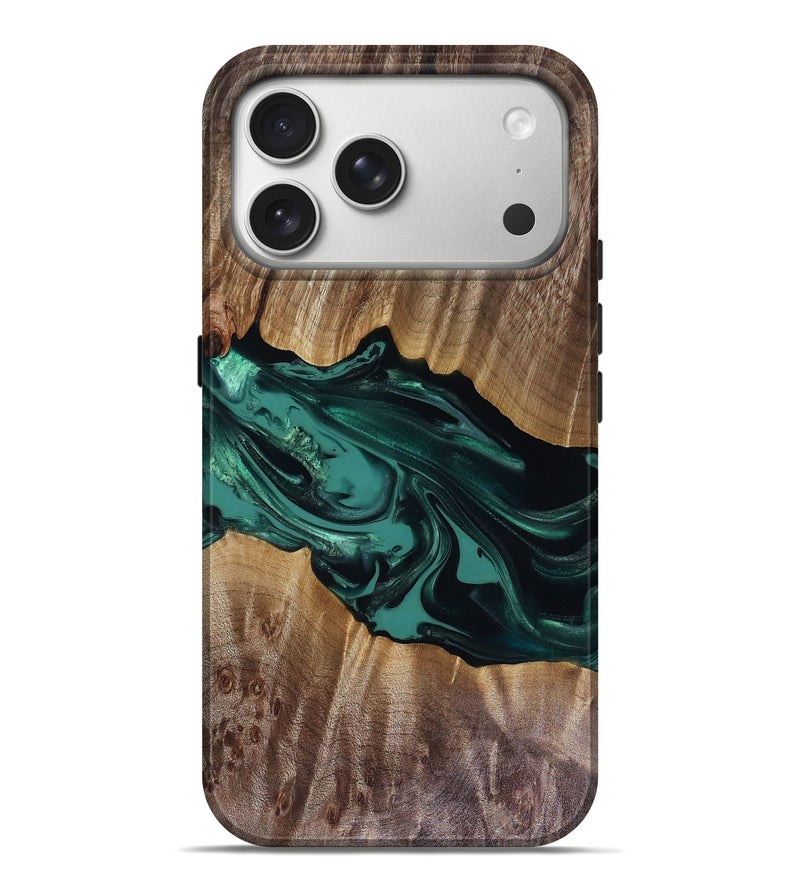 iPhone 17 Pro Max Wood Live Edge Phone Case - Wendy (Green, 817911)