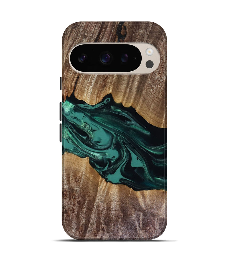 Pixel 9 Pro Wood Live Edge Phone Case - Wendy (Green, 817911)