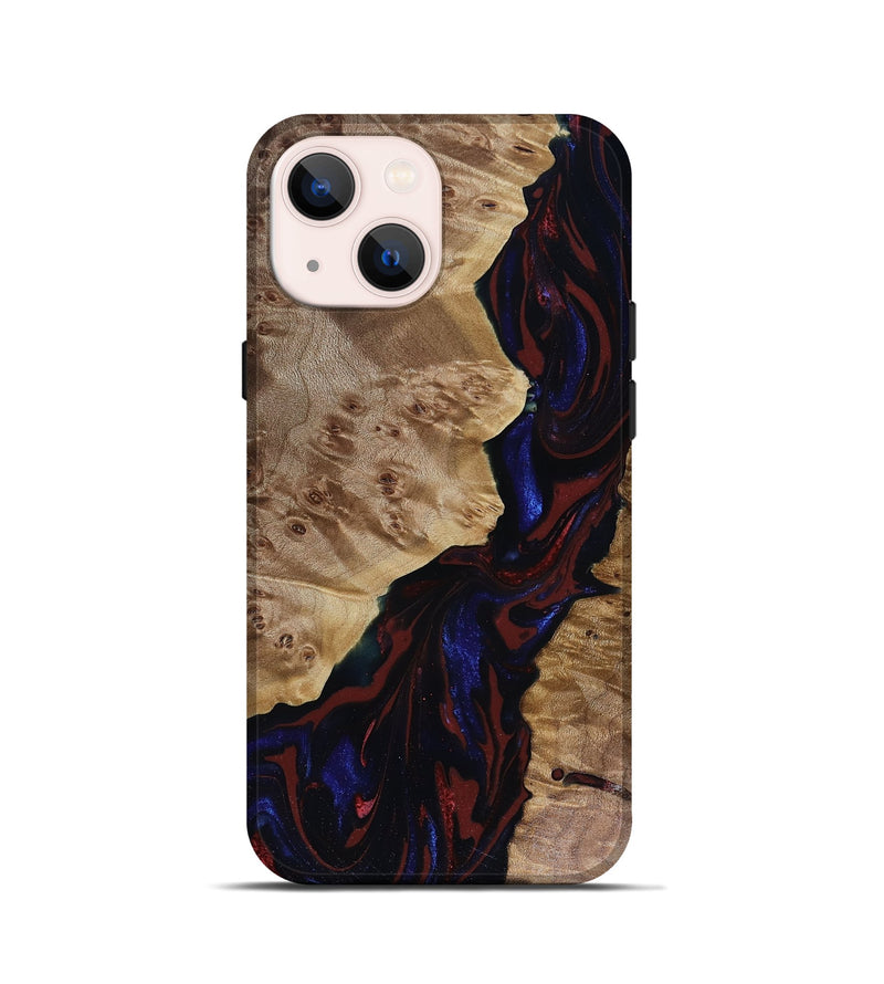 iPhone 13 mini Wood Live Edge Phone Case - Delaney (Red, 817912)