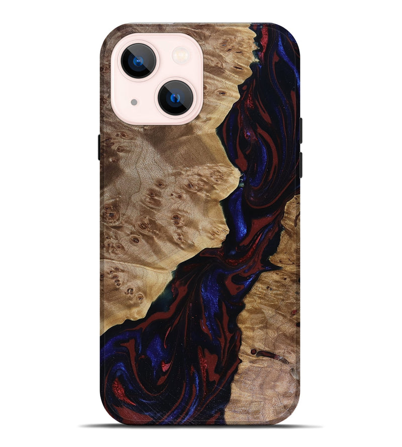 iPhone 14 Plus Wood Live Edge Phone Case - Delaney (Red, 817912)