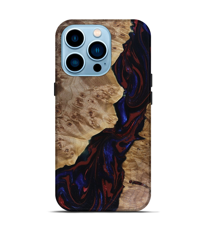 iPhone 14 Pro Wood Live Edge Phone Case - Delaney (Red, 817912)