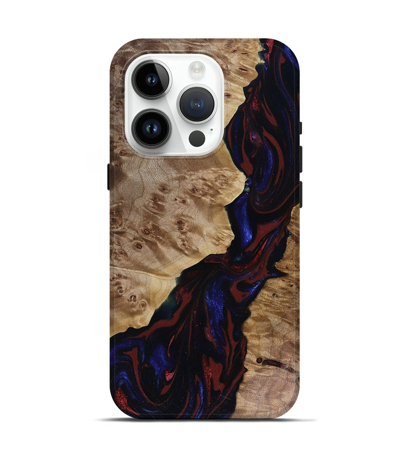 iPhone 15 Pro Wood Live Edge Phone Case - Delaney (Red, 817912)